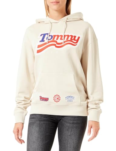 Tommy Jeans Damen TJW Relaxed Tommy DW0DW17689 Hoodies, Beige, XXS von Tommy Jeans