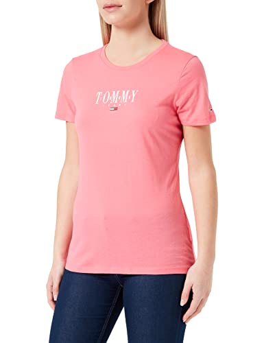 Tommy Jeans Damen TJW Skinny Essential Logo 1 SS T-Shirt, Garden Rose, M von Tommy Jeans