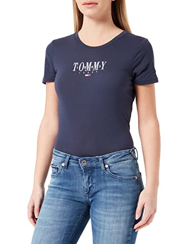 Tommy Jeans Damen TJW Skinny Essential Logo 1 SS T-Shirt, Twilight Navy, XXS von Tommy Jeans