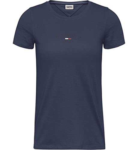 Tommy Jeans Damen TJW Skinny Essential Logo 2 SS T-Shirt, Twilight Navy, M von Tommy Jeans