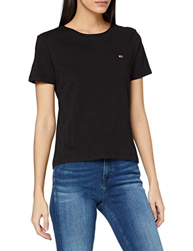 Tommy Hilfiger Damen TJW Slim Jersey C Neck T Shirt, Schwarz, M von Tommy Hilfiger