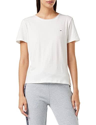 Tommy Hilfiger Damen TJW Slim Jersey C Neck T-Shirt, Weiß, S von Tommy Hilfiger