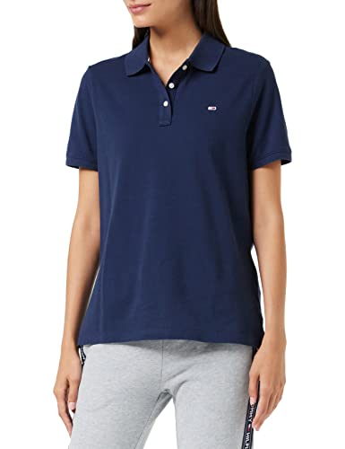 Tommy Hilfiger Damen Slim Polohemd, Blau (Twilight Navy), XXS von Tommy Jeans