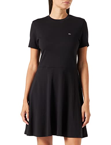 Tommy Jeans Damen Tjw Raffhalter Lässiges Kleid, Black, L von Tommy Jeans