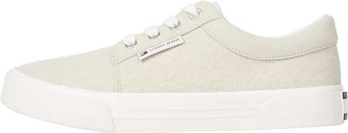 Tommy Jeans Damen Derby Sneaker Skate Schuhe, Elfenbein (Newsprint), 40 von Tommy Jeans