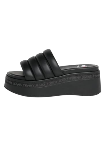 Tommy Jeans Damen Sandalen Wedge Sandal mit Plateau, Schwarz (Black), 39 von Tommy Jeans