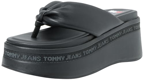 Tommy Jeans Damen TJW Wedge Sandal EN0EN02457 Keilsandale, Schwarz, 40 EU von Tommy Jeans