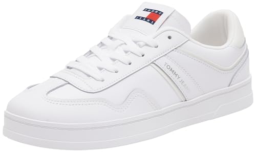 Tommy Jeans Damen Low Profile Sneaker Greenwich Leather Elegant, Weiß (White), 37 von Tommy Jeans
