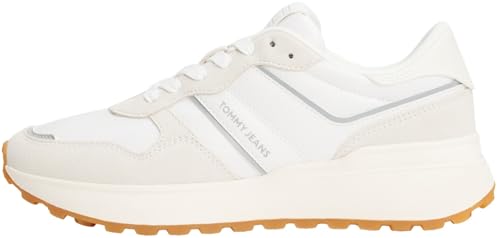Tommy Jeans Damen Runner Sneaker Cleated aus Wildleder, Weiß (Ecru), 40 von Tommy Jeans