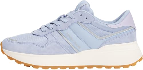 Tommy Jeans Damen Runner Sneaker Cleated aus Wildleder, Blau (Blue Chime), 41 von Tommy Jeans
