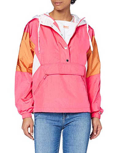 Tommy Jeans Damen Tjw Colorblock Popover Jacke, Glamour Pink/Multi, L von Tommy Jeans