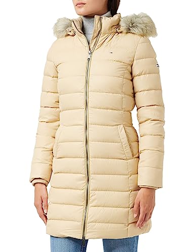 Tommy Jeans Damen TJW Essential Hooded DOWN Coat DW0DW09060 Daunenmäntel, Beige, S von Tommy Jeans