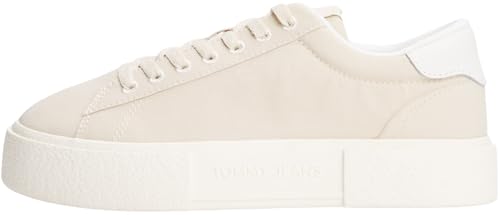 Tommy Jeans Damen Tjw Flatform Sneaker En0En02819 Low Top, Beige (Newsprint), 39 EU von Tommy Jeans