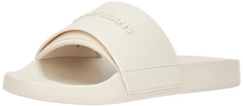 Tommy Jeans Damen Badeschuhe Tjw Pool Slide Seasonal Badelatschen, Beige (Bleached Stone), 36 EU von Tommy Jeans