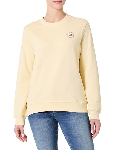 Tommy Jeans Damen Tjw Reg Essential Logo 2 Crew Dw0Dw20639 Pullover-Sweatshirt, Yellow (Custard Cream), XS von Tommy Jeans
