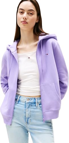 Tommy Jeans Damen Tjw Reg Flag Zip Thru Dw0dw19729 Kapuzenpullover Mit Durchgehendem Reißverschluss, Purple (Ophelia Purple), S EU von Tommy Jeans