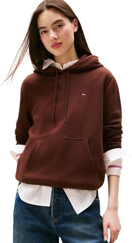 Tommy Jeans Damen Tjw Reg S Flag Hoodie Dw0Dw19958 Kapuzenpullover, Brown (Rich Brown), XS von Tommy Jeans
