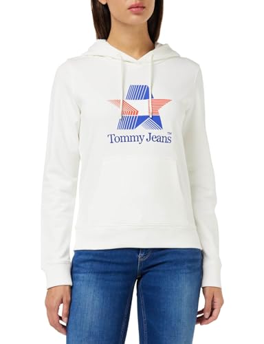 Tommy Jeans Damen TJW REG TJ Star DW0DW17690 Hoodies, Weiß, M von Tommy Jeans