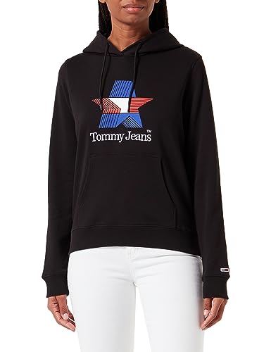 Tommy Jeans Damen TJW REG TJ Star DW0DW17690 Hoodies, Schwarz, L von Tommy Jeans