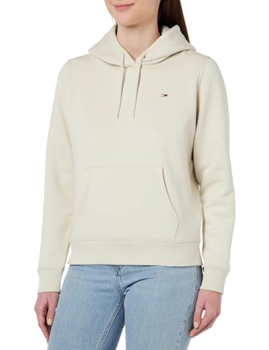 Tommy Jeans Damen Hoodie Tjw Regular Fleece Hoodie mit Kapuze, Elfenbein (Newsprint), M von Tommy Jeans