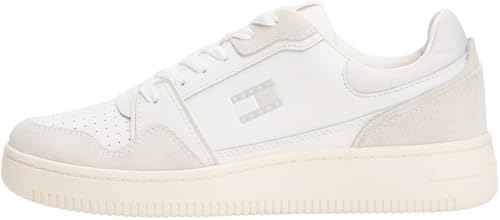 Tommy Jeans Damen Tjw Retro Basket Sneaker En0En02818 Low Top, White (Ecru/Stratus Grey), 37 EU von Tommy Jeans