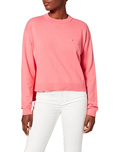 Tommy Jeans Damen Tjw Side Stitch Flag Pullover, Botanical Pink, M von Tommy Jeans