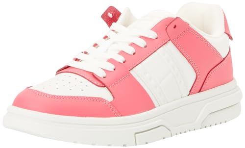 Tommy Jeans Damen Sneaker Tjw Skate Sneaker Mat Mix Leder, Rosa (Pink Alert), 38 EU von Tommy Jeans