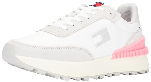 Tommy Jeans Damen Runner Sneaker Schuhe, Mehrfarbig (Ecru / Light Cast / Pink), 38 EU von Tommy Hilfiger