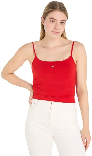 Tommy Jeans Damen Tops Cropped, Rot (Deep Crimson), XL von Tommy Jeans