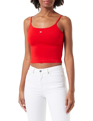 Tommy Jeans Damen Tops Cropped, Rot (Deep Crimson), XXS von Tommy Jeans