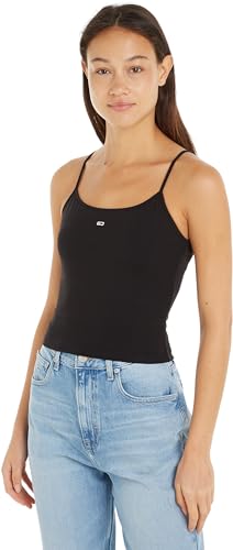 Tommy Jeans Damen Tops Cropped, Schwarz (Black), L von Tommy Jeans