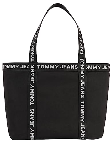 Tommy Jeans Damen Tote Bag Tasche Essentials Mittelgroß, Schwarz (Black), Onesize von Tommy Jeans