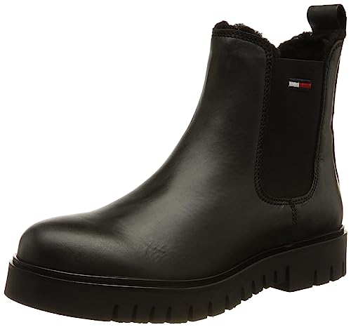 Tommy Jeans Damen Warmlined Chelsea Boot EN0EN01991 Niedrige Stiefel, Schwarz, 38 EU von Tommy Jeans