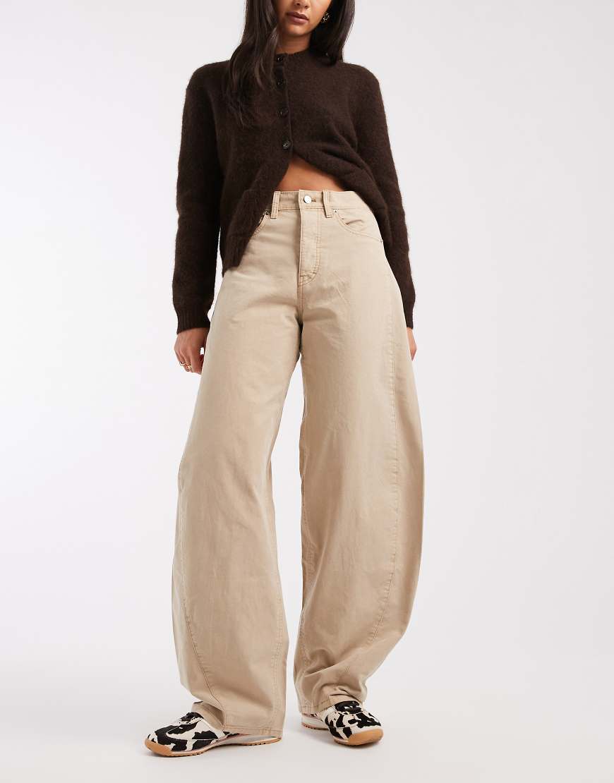 Tommy Jeans - Ella - Barrel-Jeans in Beige mit mittelhohem Bund-Neutral von Tommy Jeans