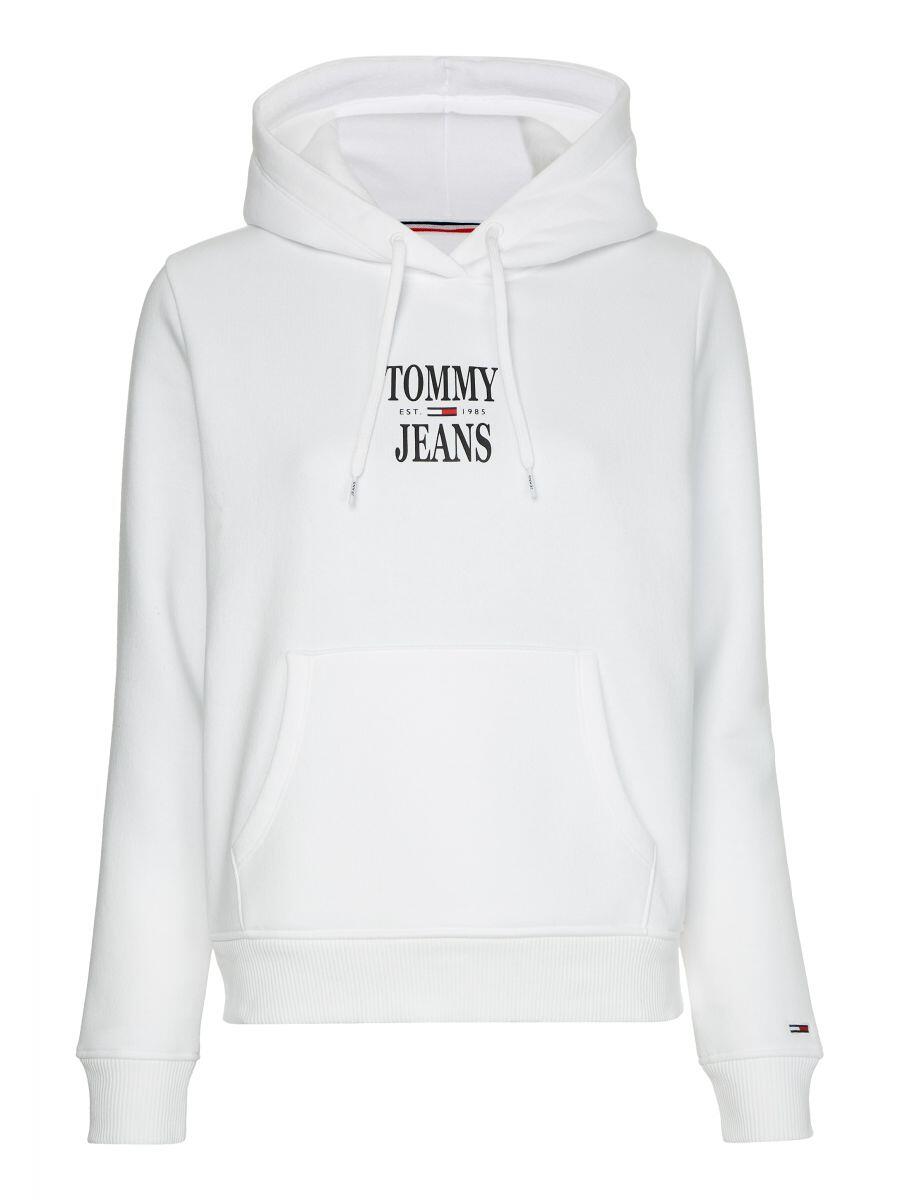 Tommy Jeans - Essential Logo Hoodie weiß - Gr. - S von Tommy Jeans