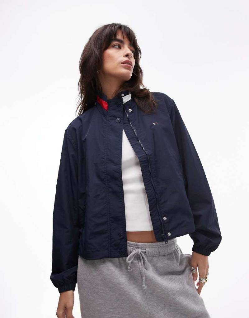 Tommy Jeans - Essentials - Leichte Jacke in Marineblau mit Flaggen-Kragen von Tommy Jeans