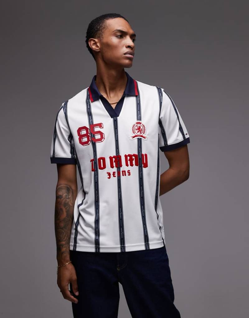 Tommy Jeans - Fußball-Polohemd in Weiß von Tommy Jeans