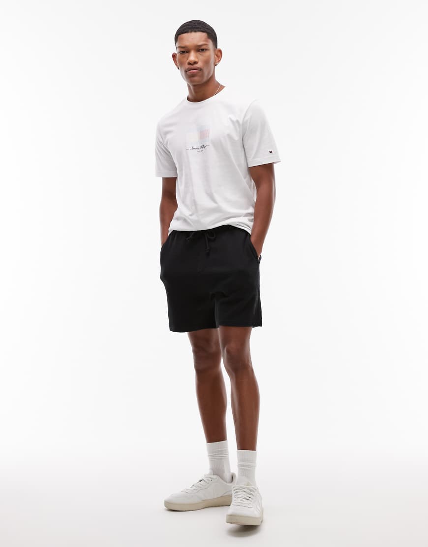 Tommy Jeans - Gestrickte Relaxed Fit Sweatshorts in Schwarz mit Waffelstruktur von Tommy Jeans