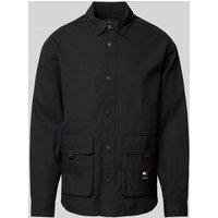 Tommy Jeans Hemdjacke mit Label-Patch Modell 'TECHNICAL' in Black, Größe M von Tommy Jeans