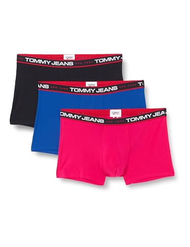 Tommy Hilfiger Jeans Herren 3er Pack Boxershorts Trunks Unterwäsche, Mehrfarbig (Gypsy Rose/ Dsrt Sky/ Ultra Blue), L von Tommy Hilfiger