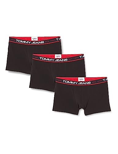 Tommy Jeans Herren 3er Pack Boxershorts Trunks Unterwäsche, Schwarz (Black/ Black/ Black), S von Tommy Hilfiger