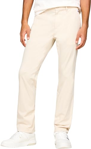 Tommy Jeans Herren Chino Hose TJM Austin Lightweight Chino Slim Fit, Elfenbein (Newsprint), 29W/36L von Tommy Jeans