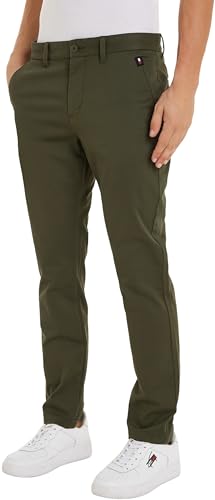 Tommy Jeans Herren Chino Hose TJM Austin Lightweight Chino Slim Fit, Grün (Fatigue Green), 31W/34L von Tommy Jeans