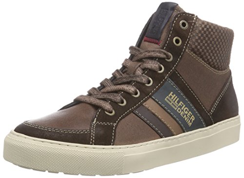 Tommy Jeans Herren Craig 1C High-Top, Braun (Coffee Bean 212), 44 von Tommy Jeans