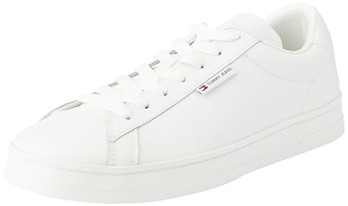 Tommy Jeans Herren Cupsole Sneaker Leather Schuhe, Weiß (Ecru), 44 von Tommy Jeans