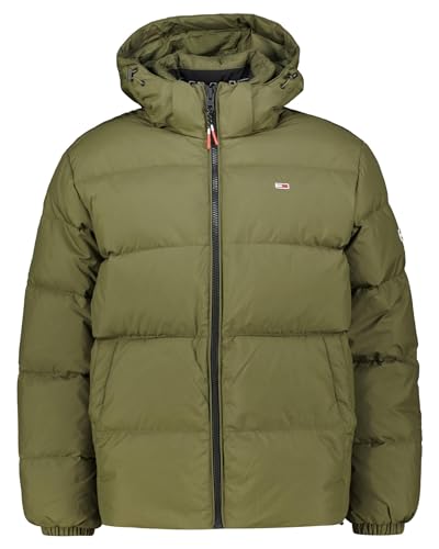 Tommy Jeans Herren Daunenjacke Essential Down Winter, Grün (Drab Olive Green), S von Tommy Jeans