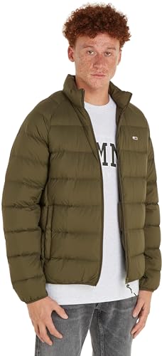 Tommy Jeans Herren Daunenjacke Essential Light Down Jacket Winter, Grün (Drab Olive Green), 3XL von Tommy Jeans