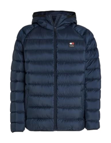 Tommy Jeans Herren Daunenjacke Hooded Light Down Jacket Winter, Blau (Dark Night Navy), L von Tommy Hilfiger