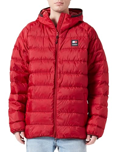 Tommy Jeans Herren Daunenjacke Hooded Light Down Jacket Winter, Rot (Magma Red), XL von Tommy Jeans