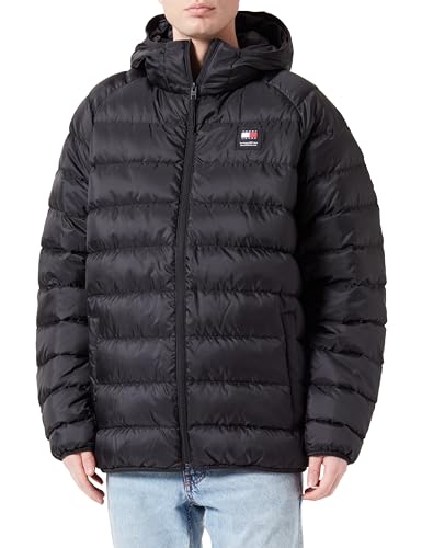 Tommy Jeans Herren Daunenjacke Hooded Light Down Jacket Winter, Schwarz (Black), 3XL von Tommy Jeans